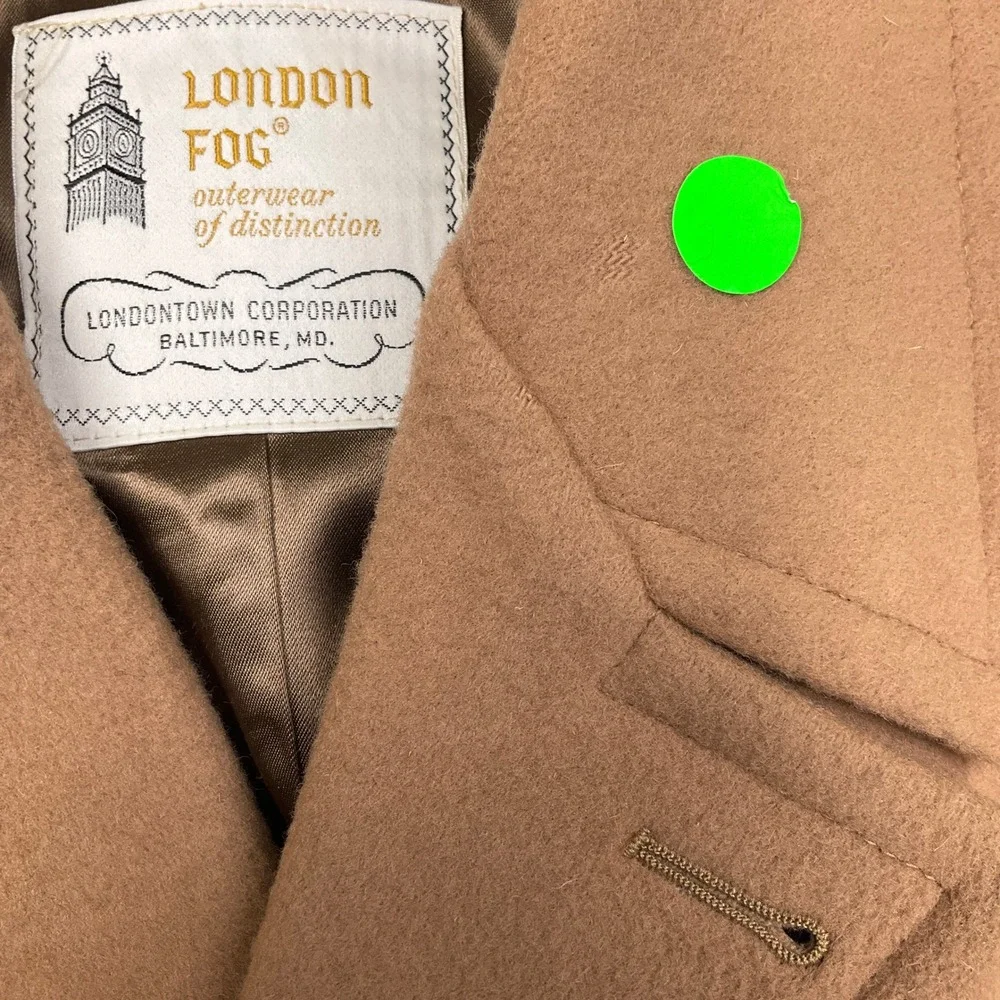 London Fog Overcoat Mens 42R Camel Tan Traditional Preppy‎ Wool Academia VTG USA